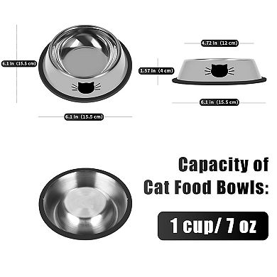 Small Steel Cat Dish Set
