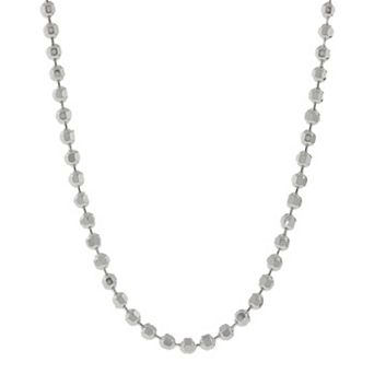 Pori Jeweler 925 Sterling Silver Bead Diamond Cut Chain Necklace 2.5mm 20, 24 in