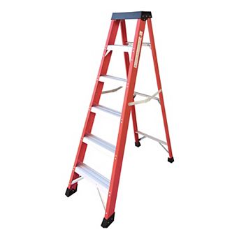 5 Step Ladder with Tool Platform, 330lb Capacity, Folding Step Ladder  Type IA for Kitchen, Warehou