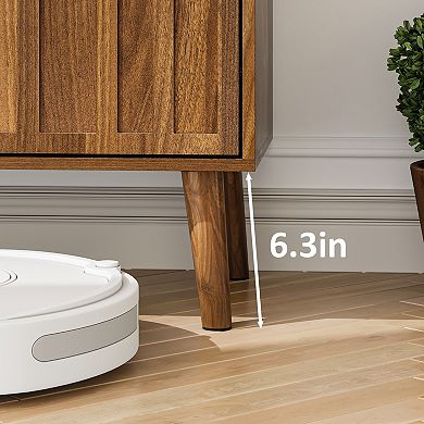 31.5" Walnut Farmhouse Sideboard Buffet Cabinet with Storage for Kitchen Dining Living Room