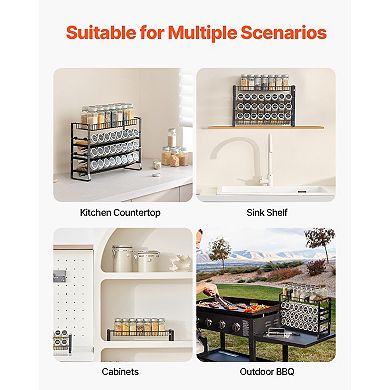 15.8x10.7 Inch Detachable Spice Rack Organizer for Cabinet, 4 Tier Stackable Seasoning Organizer