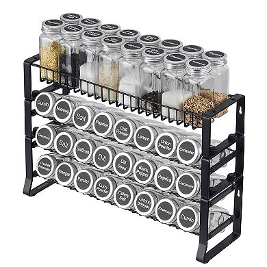 15.8x10.7 Inch Detachable Spice Rack Organizer for Cabinet, 4 Tier Stackable Seasoning Organizer