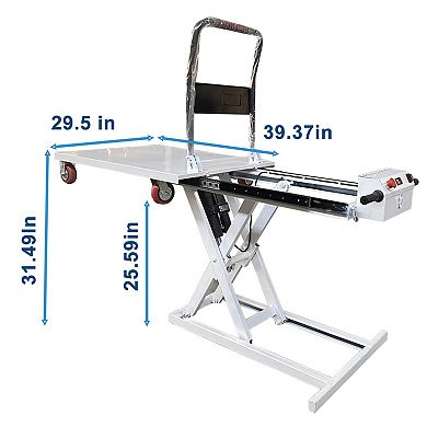 660lbs Capacity Hydraulic Lift Table Cart, 31.49" Lifting Height Electric Scissor Lift Table