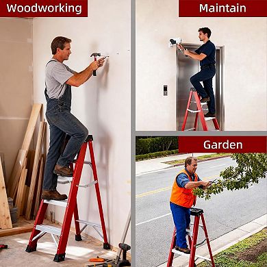 3 Step Ladder with Tool Platform, 500lb Capacity, Folding Step Ladder Type IA for Kitchen, Warehou