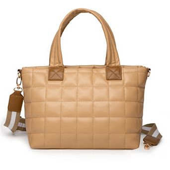 Puffer Tote Bag for Women with Zipper, bag Lightweight Crossbody Hobo Padded Handbag with Strap