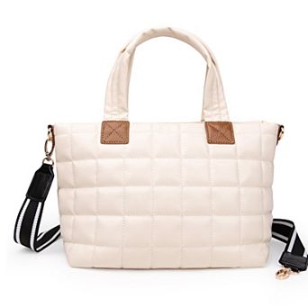 Puffer Tote Bag for Women with Zipper, bag Lightweight Crossbody Hobo Padded Handbag with Strap