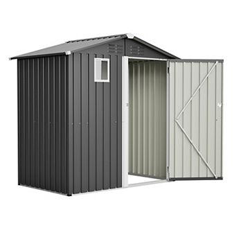 6 x 4 ft Metal Outdoor Storage Shed, Steel Tool Shed Storage House for Backyard Garden Patio Lawn