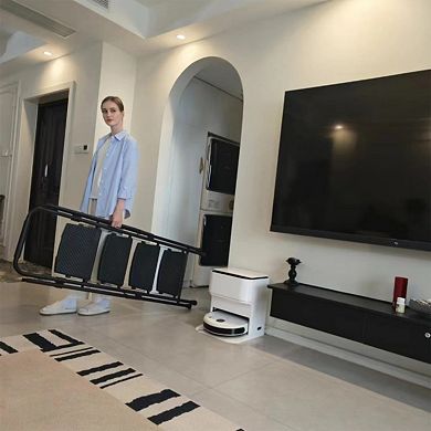 5 Step Ladder with Handrails, 500LBS Folding Step Stool, NonSlip Side Armrests Large Pedal Area