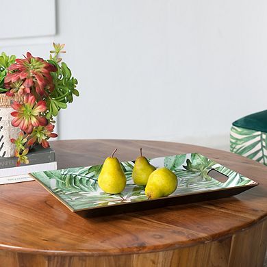 4 Pack 18.1x11.8" Palm Leaf Decorative Tray, 18.1x11.8" Rectangular Design for Modern Home Decor
