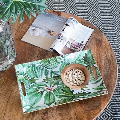 4 Pack 18.1x11.8" Palm Leaf Decorative Tray, 18.1x11.8" Rectangular Design for Modern Home Decor