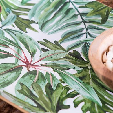 4 Pack 18.1x11.8" Palm Leaf Decorative Tray, 18.1x11.8" Rectangular Design for Modern Home Decor