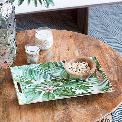 4 Pack 18.1x11.8" Palm Leaf Decorative Tray, 18.1x11.8" Rectangular Design for Modern Home Decor
