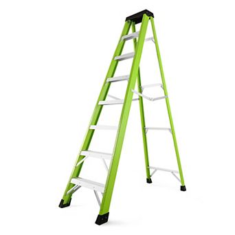 7 Step Ladder with Tool Platform, 330lb Capacity, Folding Step Ladder  Type IA for Kitchen, Warehou