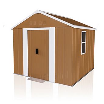 6X4 FT Heavy-Duty Metal Storage Shed with Windows, Lockable Door & Ventilation, Weatherproof