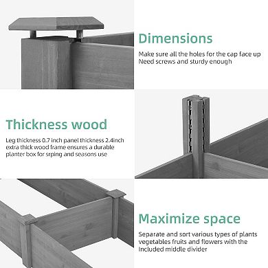 Over Ground Raised Garden Bed 96x28x10'', Large Long Planter Box for Outdoor, Tool-Free Assembly