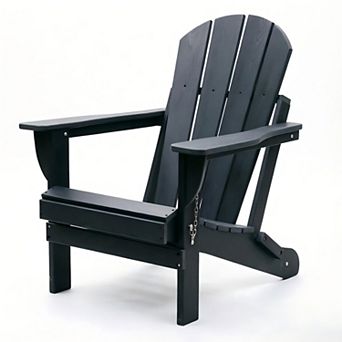 Adirondack Folding Chair with Dual Cup Holders for Backyard, Camping, Garden, Pool & Fire Pit
