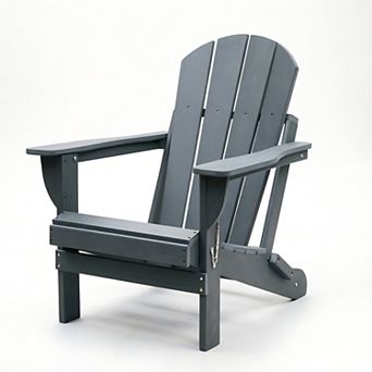 Adirondack Folding Chair with Dual Cup Holders for Backyard, Camping, Garden, Pool & Fire Pit