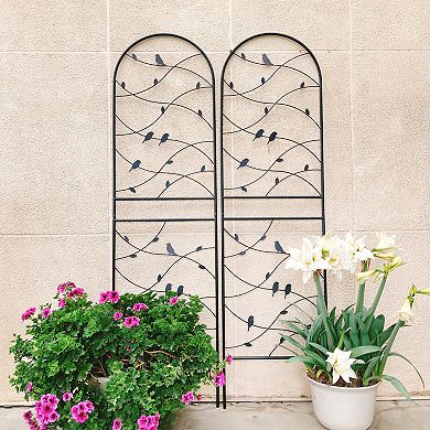 2 Pack Metal Little Bird Garden Trellis for Climbing Plants, 71" Rustproof Trellis for Flower Suppor