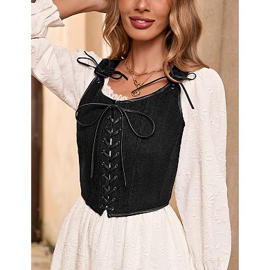 Women's Vintage Sleeveless Tank Top Tie Front Vest