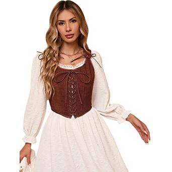 Women's Vintage Sleeveless Tank Top Tie Front Vest