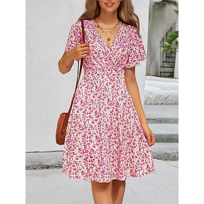 kensie embroidered floral short sleeve v-neck faux wrap dress KENSIE Tie Belt Floral Embroidered Long Sleeve V-Neck Wrap Midi Dress Size  8