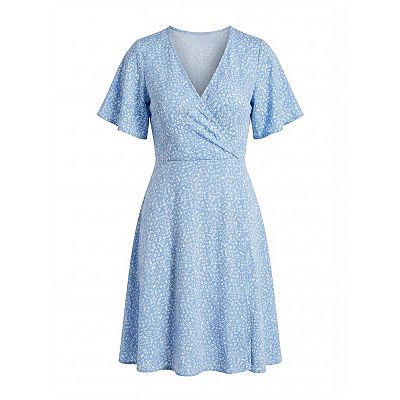 short sleeve mini wrap dress Hollister - Mini Wrap Dress - Women - Viscose/Polyester - L