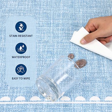 Contemporary Area Rug Machine Washable Non Shedding Pet Friendly Stain Resistant Carpet for Bedroom