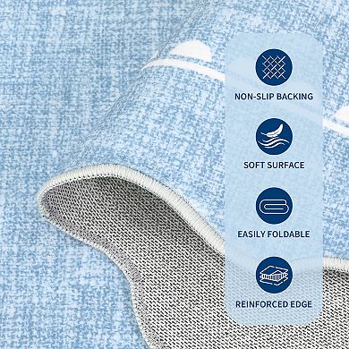 Contemporary Area Rug Machine Washable Non Shedding Pet Friendly Stain Resistant Carpet for Bedroom