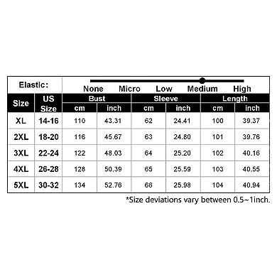 Women's Plus Size Long Sleeve V-Neck Midi Dress