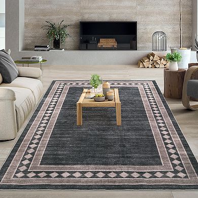 Modern Area Rug Machine Washable Non Shedding Stain Resistant Floor Cover for Living Room Laundry