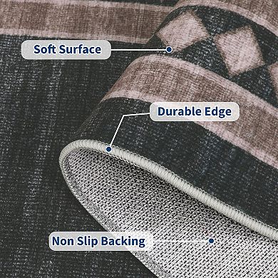 Modern Area Rug Machine Washable Non Shedding Stain Resistant Floor Cover for Living Room Laundry