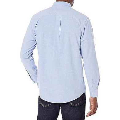 Mens Long Sleeve Button Down Shirts Solid Business Casual Work Office Collared Tops with Pocket