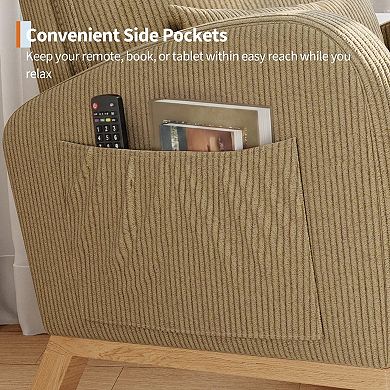 Soft Upholstered Glider Rocking Chair, Modern Accent Chair, Comfortable Rocking Chair