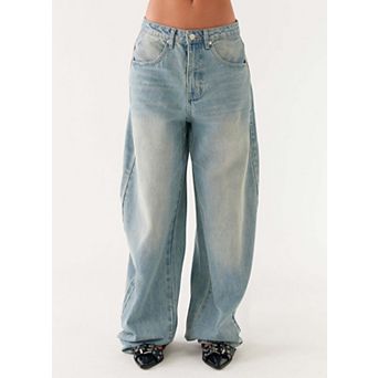 Womens Wide Leg Jeans Vintage Loose Casual Boyfriend Baggy Long Denim Pants with Pockets