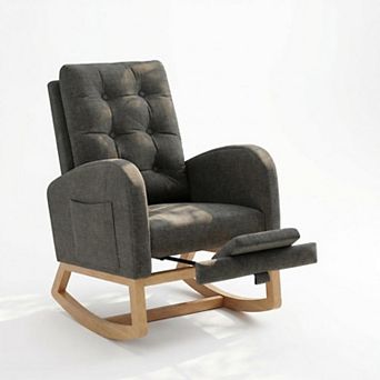 Rocking Chair with Footrest for Living Room, Soft Glider Recliner Rocker, Comfortable Chair