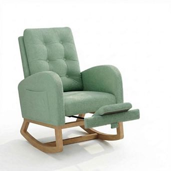 Rocking Chair with Footrest for Living Room, Soft Glider Recliner Rocker, Comfortable Chair