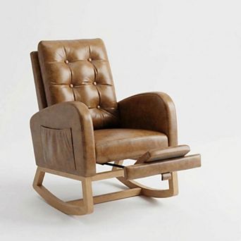 Rocking Chair with Footrest for Living Room, Soft Glider Recliner Rocker, Comfortable Chair
