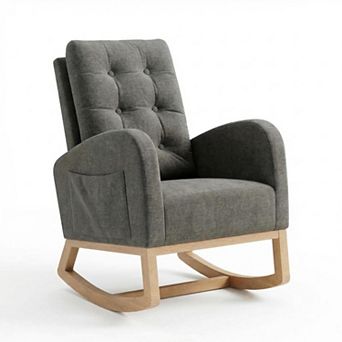 Modern Rocking Chair for Living Room, Upholstered Glider Chair, Comfortable Recliner Rocker
