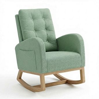 Modern Rocking Chair for Living Room, Upholstered Glider Chair, Comfortable Recliner Rocker