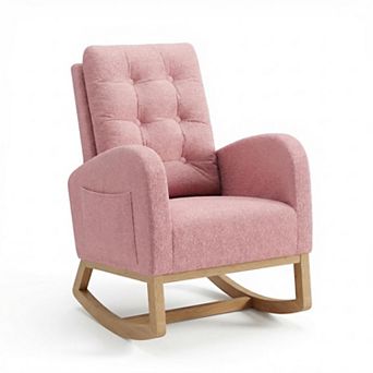 Modern Rocking Chair for Living Room, Upholstered Glider Chair, Comfortable Recliner Rocker