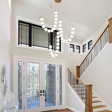 Modern Dimmable Integrated LED Acrylic Globe Statement Chandelier With Remote Control Included