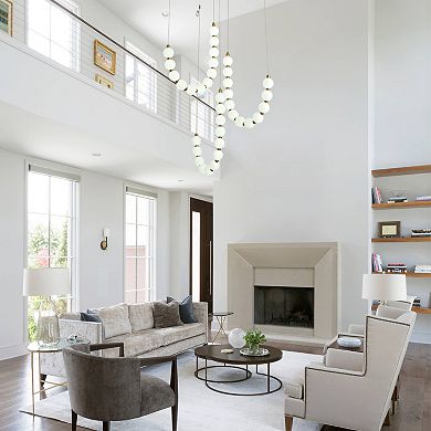 Modern Dimmable Integrated LED Acrylic Globe Statement Chandelier With Remote Control Included