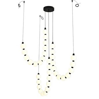 Modern Dimmable Integrated LED Acrylic Globe Statement Chandelier With Remote Control Included