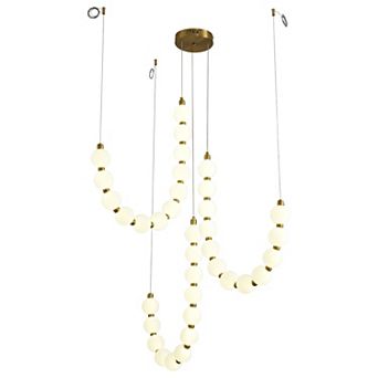 Modern Dimmable Integrated LED Acrylic Globe Statement Chandelier With Remote Control Included