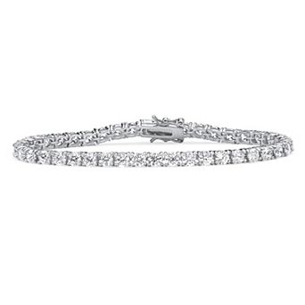 10.75 TCW Round Cubic Zirconia .925 Sterling Silver Tennis Bracelet 7.5"