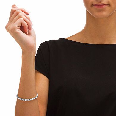 10.75 TCW Round Cubic Zirconia .925 Sterling Silver Tennis Bracelet 7.5"