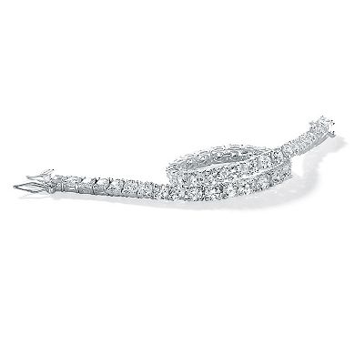 10.75 TCW Round Cubic Zirconia .925 Sterling Silver Tennis Bracelet 7.5"