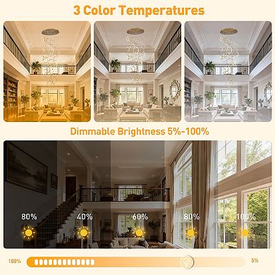 Stunning Cascading LED Ring Chandelier For Entryways And High Ceiling Living Rooms