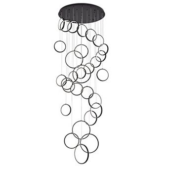 Stunning Cascading LED Ring Chandelier For Entryways And High Ceiling Living Rooms