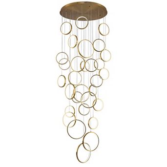 Stunning Cascading LED Ring Chandelier For Entryways And High Ceiling Living Rooms